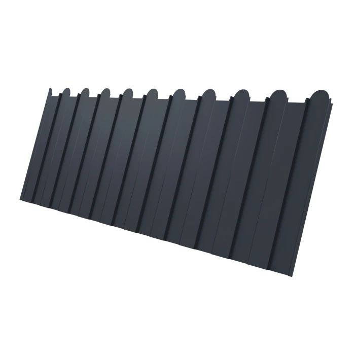 Профнастил фигурный C8 0.45 Полиэстер двусторонний RAL 7024 Мокрый асфальт